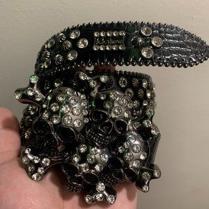 bb simons skull belt black